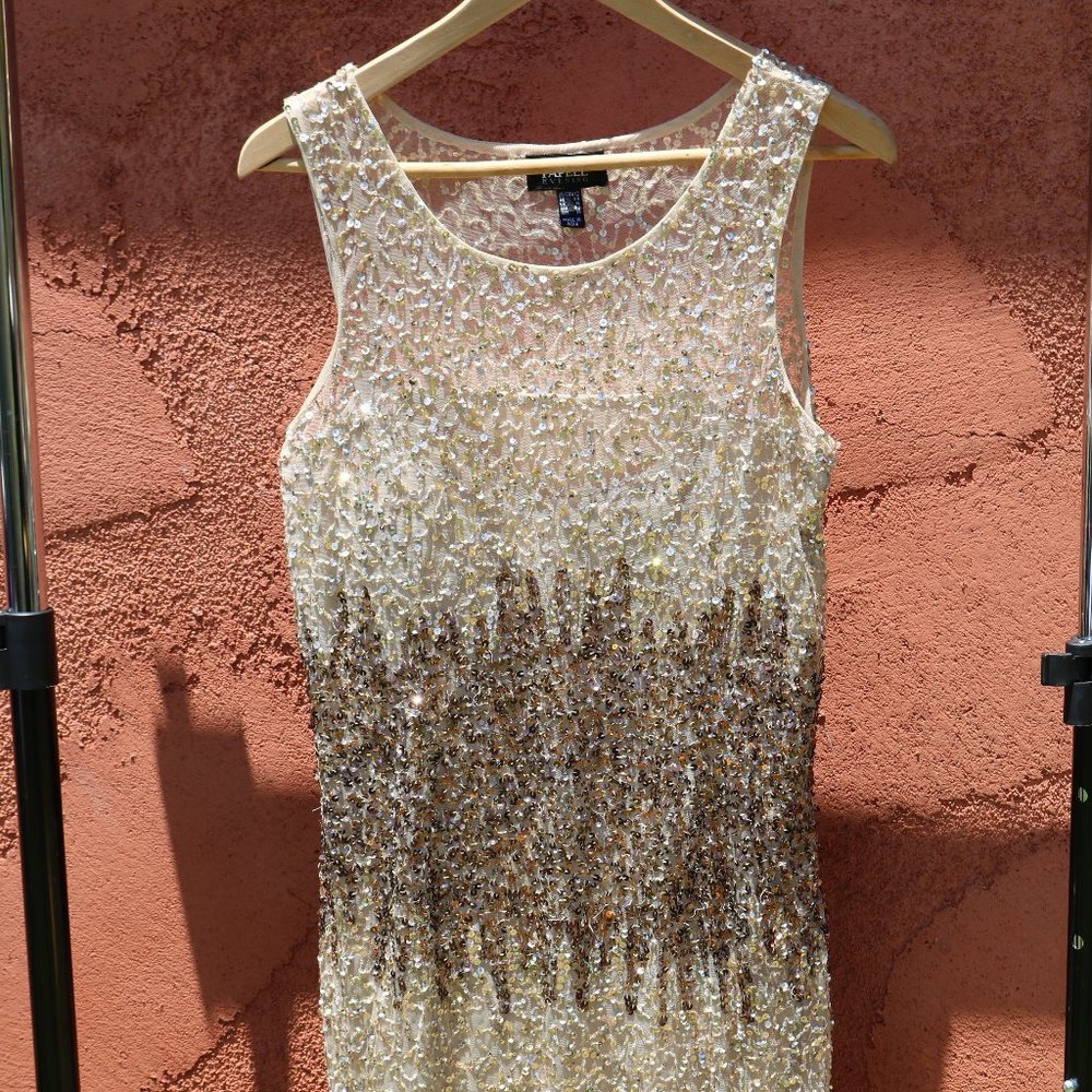 Gold Sequined Adrianna Papell Dress
